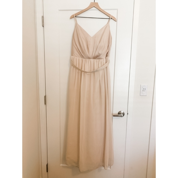 charmeuse and chiffon bridesmaid dress white by vera wang KissProm main image 1
